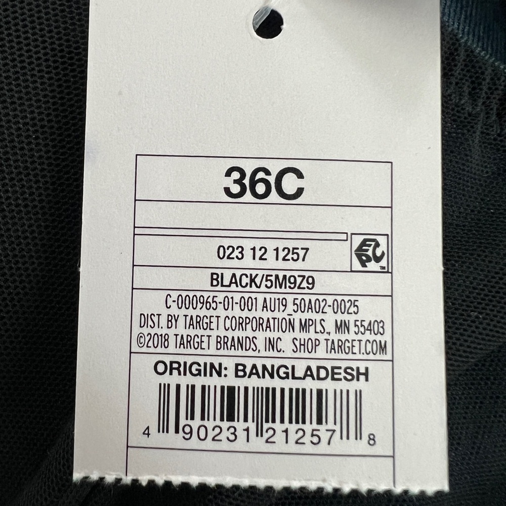 Auden The Ace Black Demi Fit Lace Racerback Bra Size 36C NEW - Picture 10 of 14